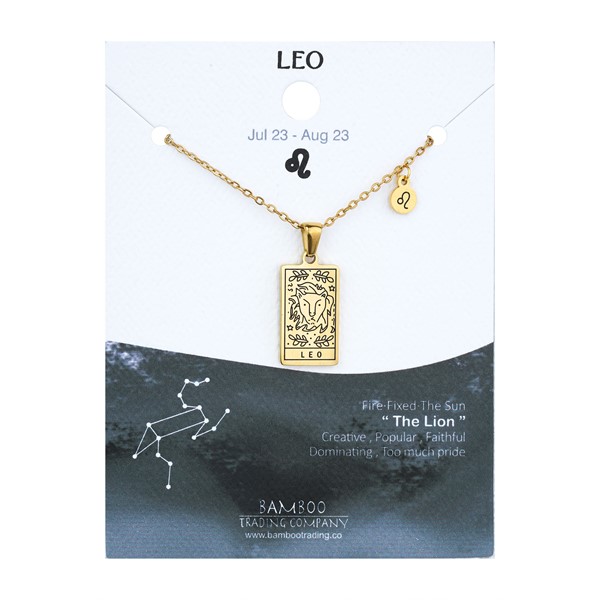 Zodiac Necklace Gold Leo