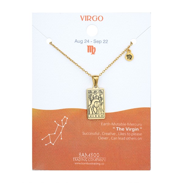 Zodiac Necklace Gold Virgo