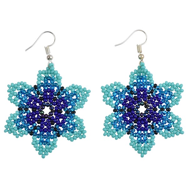 Indigo Flower Earrings