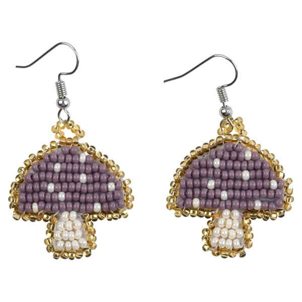 Purple Mushroom Earring