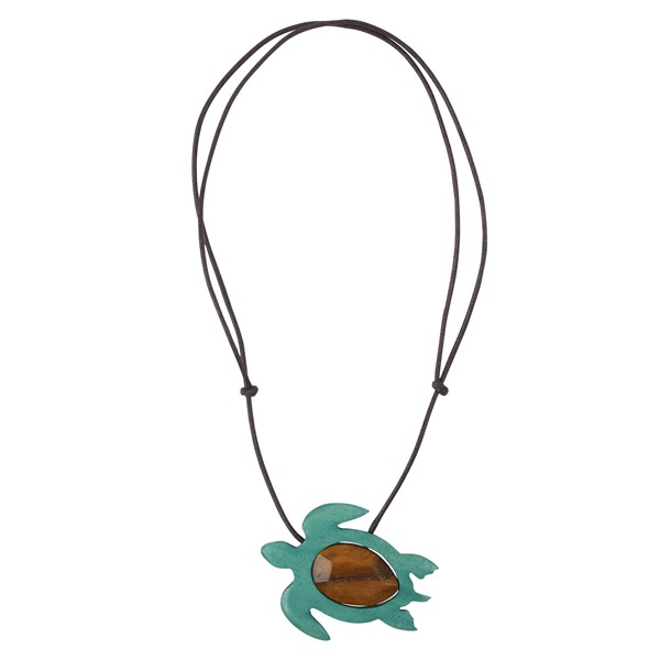 Wooden Turtle Necklace